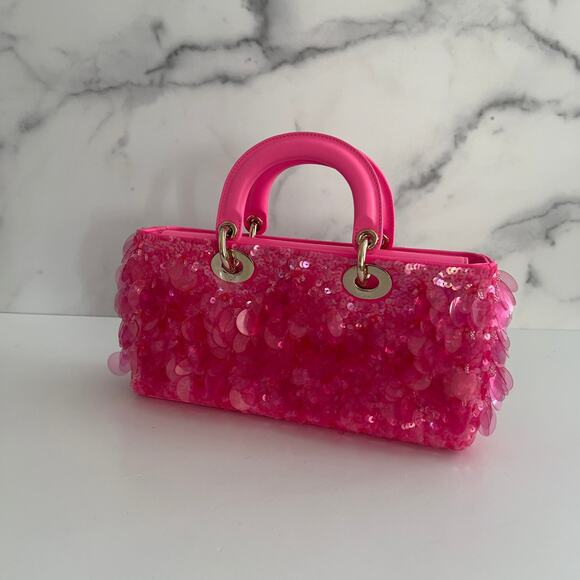 Dior Barbie Pink Sequin D-joy Bag Small Size - Picture 4 of 13